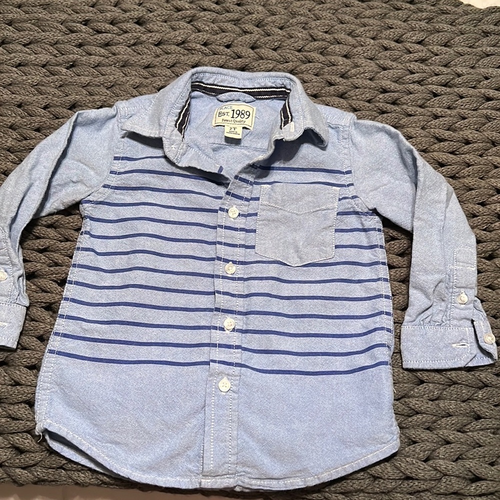 The Children’s Place Toddler Boys Button Down Long Sleeve 2T - Picture 1 of 5